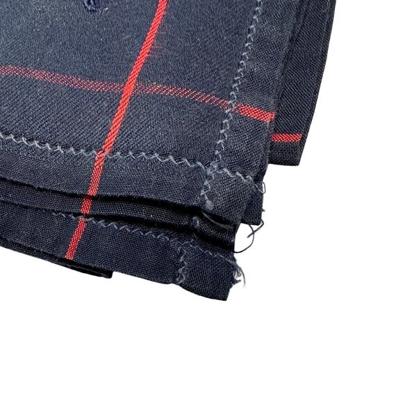 Burberry Men's Pocket Square / Handkerchief / Scarf Dark Blue, Red & White Plaid - Picture 9 of 9